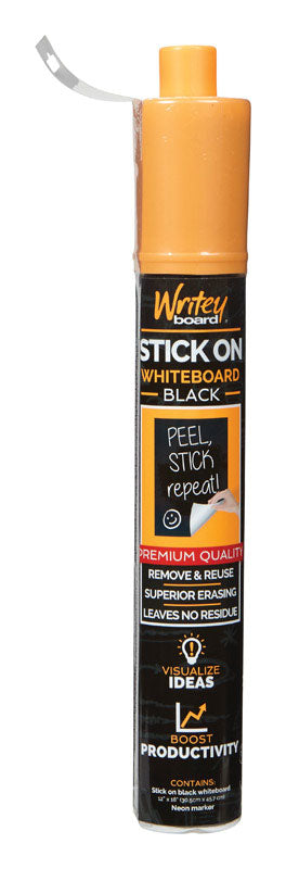 Writey Board Black Self-Adhesive Dry Erase Board Removable Wall Paper 12 H x 18 W in.