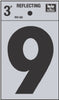Hy-Ko 3 in. Reflective Black Vinyl Number 9 Self-Adhesive 1 pc. (Pack of 10)