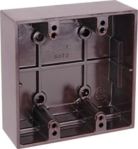 Carlon 4-9/16 in.   Square Phenolic 2 gang Surface Mount Box Brown