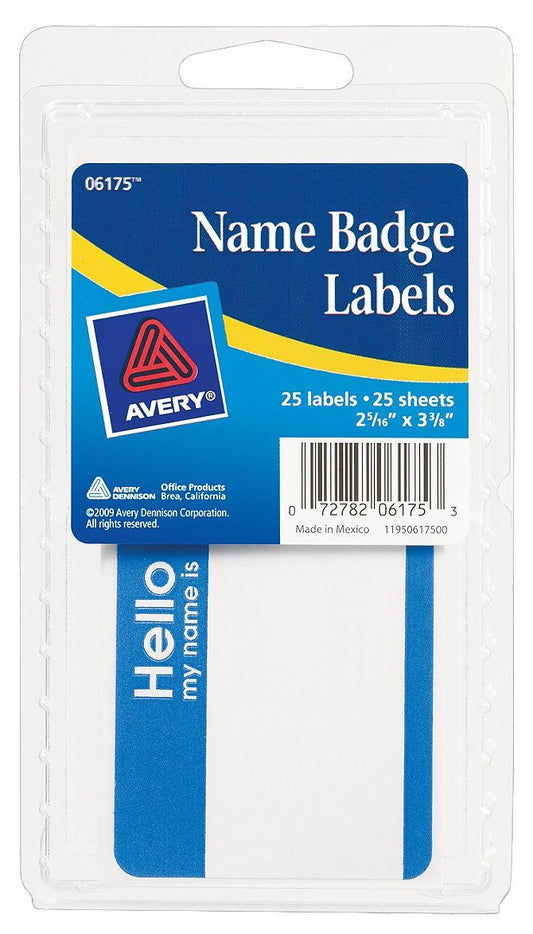 Avery 06175 4" X 6" Name Badge Labels 25 Count (Pack of 6)