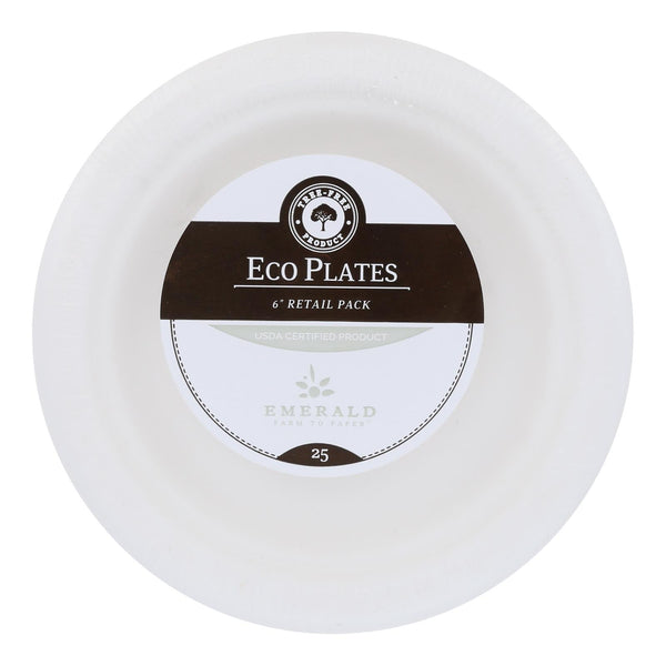 Emerald Brand - Platos compostables de 6 pulgadas - Caja de 20-25 unidades (paquete de 20)
