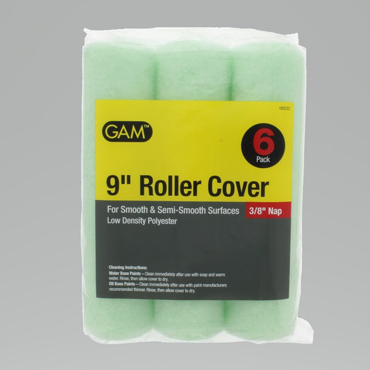 GAM Polyester 9 in. W X 3/8 in. Mini Paint Roller Cover 6 pk