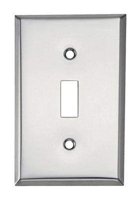 Steel Wall Plate, 1-Gang, 1-Toggle Opening, Chrome