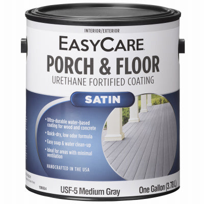 Exterior Satin Porch & Floor Coating, Urethane Fortified, Medium Gray, 1-Gallon (Pack of 2)