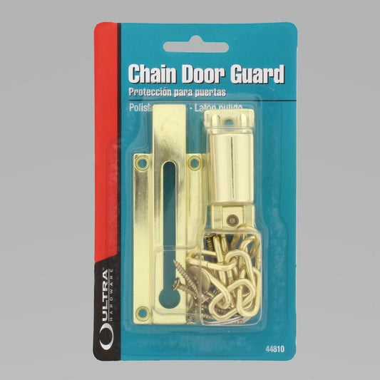 Ultra Hardware 2 in. H X 3 in. L Polished Brass Steel Chain Door Guard