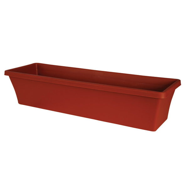 Macetero tradicional de resina Terrabox de Bloem, 5,2 pulgadas de alto x 7,3 pulgadas de ancho x 23,9 pulgadas de profundidad, arcilla de terracota