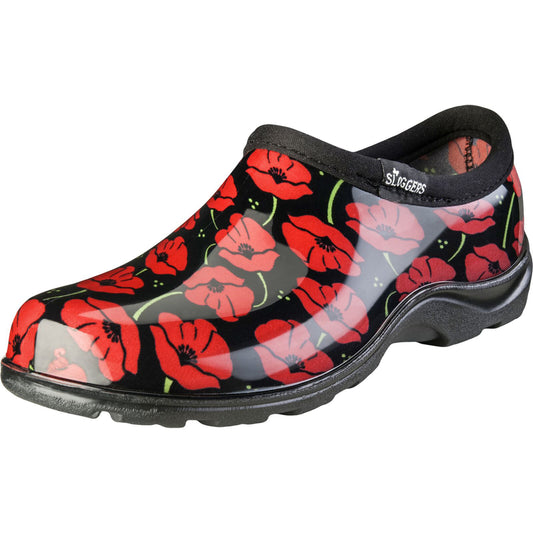 Sloggers  Red Poppies  Women's  Garden/Rain Shoes  9 US  Black/Red
