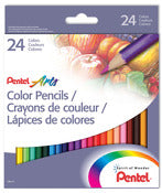 Pentel Cb8-24 Arts Color Pencils Assorted Colors 24 Count