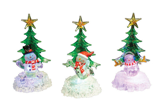 Home Plus Snowmen Lighted Shapes Metal/Glass (Pack of 12)
