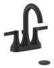 Ultra Faucets Nita Matte Black Centerset Bathroom Sink Faucet 4 in.