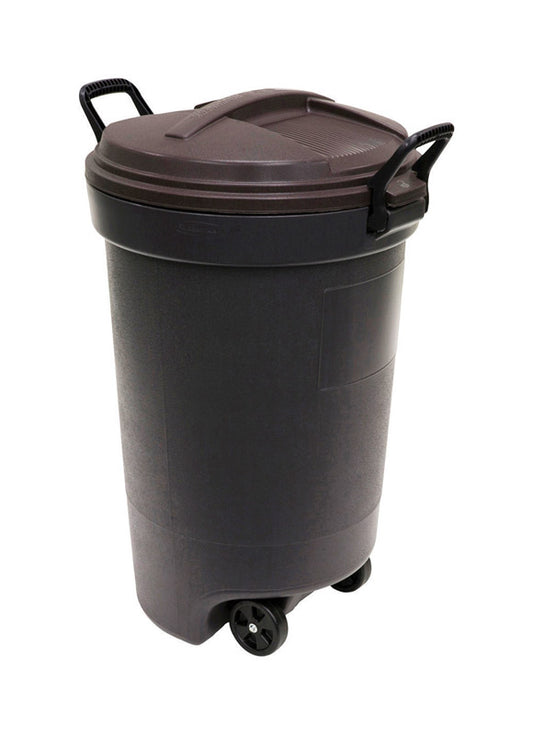 Rubbermaid United Solutions 32 gal. Plastic Wheeled Garbage Can Lid Included (Pack of 6)