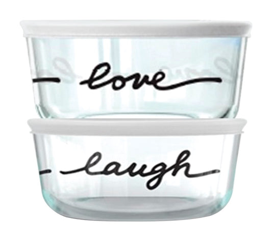 Pyrex 4 cups Black/Clear Food Storage Container Set 2 pk (Pack of 4)