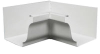 Gutter Inside Mitre, White Galvanized Steel, 5-In.
