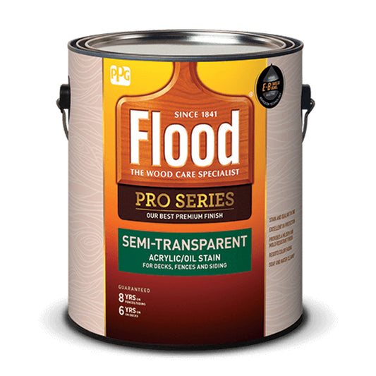 Flood  Pro Series  Semi-Transparent  Satin  Redwood  Oil-Based  Acrylic/Oil  Wood Stain  1 gal. (Pack of 4)
