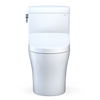 TOTO® WASHLET®+ Aquia IV® Cube Two-Piece Elongated Dual Flush 1.28 and 0.8 GPF Toilet with Auto Flush S550e Bidet Seat, Cotton White - MW4363056CEMFGA#01