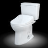 TOTO® Drake® WASHLET®+ Two-Piece Elongated 1.28 GPF Universal Height TORNADO FLUSH® Toilet with S500e Bidet Seat, Cotton White - MW7763046CEFG#01