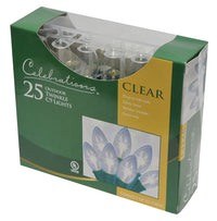 Celebrations  LED C9  Christmas Lights  Clear  25 ft. 25 lights Green wire