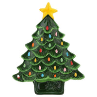 Mr. Christmas Multicolored Green Tree Platter with Dip Section Indoor Christmas Decor 14 in.