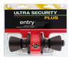 Ultra Security Plus Aged Bronze Entry Knobs KW1 1-3/4 in.