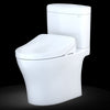 TOTO® WASHLET®+ Aquia IV® Cube Two-Piece Elongated Dual Flush 1.28 and 0.8 GPF Toilet with Auto Flush S500e Bidet Seat, Cotton White - MW4363046CEMFGA#01