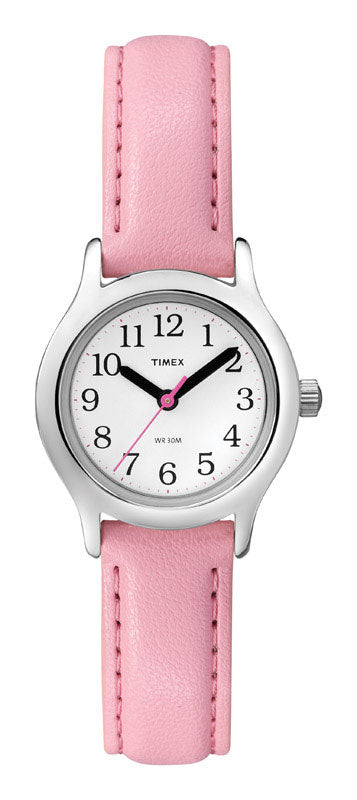 Timex Child's Round Pink Analog Watch Vinyl Water Resistant
