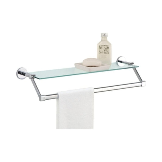 Neu Home Clear Towel Bar with Shelf 21.75 in. L Glass