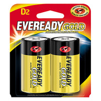 Eveready Gold D Alkaline Batteries 2 pk Carded