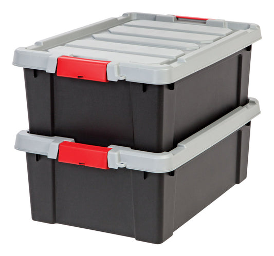 Iris Store-It-All 9.38 in. H x 17.63 in. W x 24.88 in. D Stackable Storage Tote (Pack of 4)