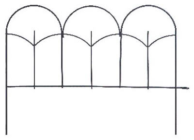 Black Round-Top Garden Fence, 14 x18-In.