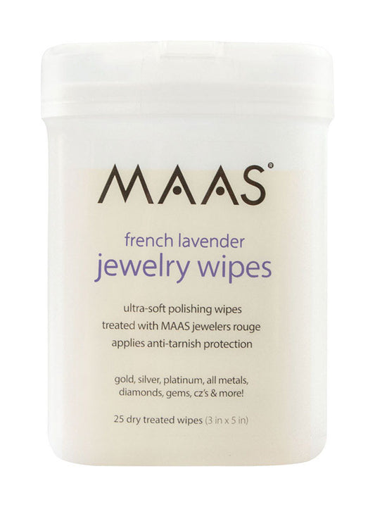 MAAS No Scent Jewelry Cleaner 25 count wipes (Pack of 6)