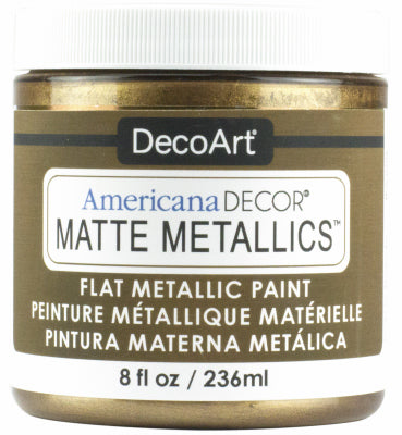Americana Decor Matte Metallic Craft Paint, Aged Bronze, 8-oz. (Pack of 3)