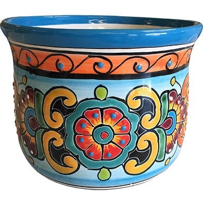 Maceta de cerámica italiana, cocida a doble cocción, pintada a mano, 5,5 x 5 pulgadas (paquete de 4)