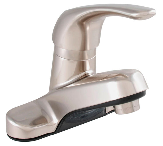 Exquisite  Washerless Cartridge  Single Handle  Lavatory Pop-Up Faucet  4 in. Brushed Nickel