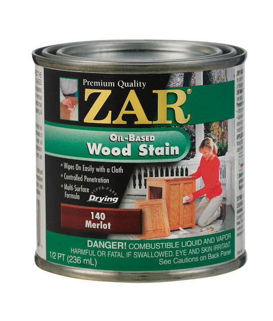 ZAR Semi-Transparent Semi-Gloss Merlot Oil-Based Wood Stain 1/2 pt. (Pack of 6)