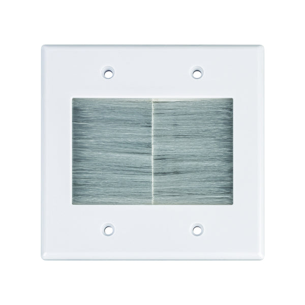 Monster Just Hook It Up White 2 gang Plastic Home Theater Brush Wall Plate 1 pk
