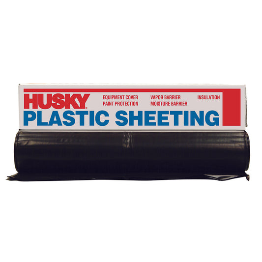Husky Plastic Sheeting 4 mil T X 8 ft. W X 100 ft. L Polyethylene Black 1