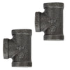 Pipe Decor 1/2 in. FPT X 1/2 in. D FPT Black Malleable Iron 1 1/4 in. L Tee