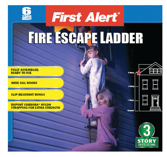 First Alert  24 ft. H Steel  Fire Escape Ladder  350 lb.