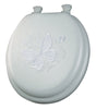 Mayfair  Round  White  Vinyl  Cushioned Toilet Seat