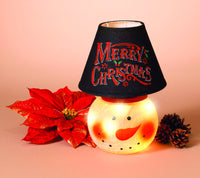 Gerson  Snowman Lamp  Christmas Decoration  White/Black/Red  Glass  11-1/2 in. 1 each