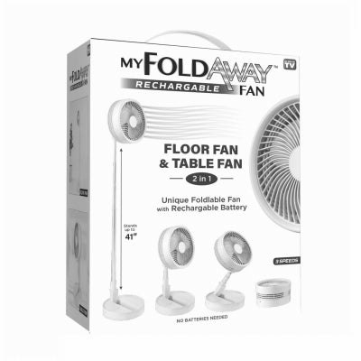 My Foldaway Rechargeable Fan, 3 Speeds, Expands Up to 40-In.
