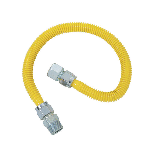 Conector de acero inoxidable BrassCraft ProCoat de 3/4 pulg. y 1/2 pulg. de profundidad y 12 pulg. de largo