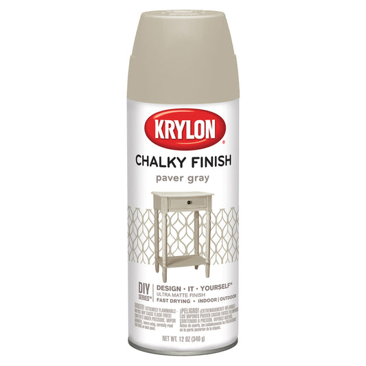 Krylon K04105000 12 Oz Paver Gray Chalky Finish Spray Paint (Pack of 6)