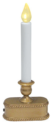 Vela navideña con luz LED, funciona con pilas, color dorado, 9 pulgadas