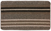 Multy MT1002160 18" X 30" Tufted Beige Stripe Broadway Gel Foam Backed Floor Mat