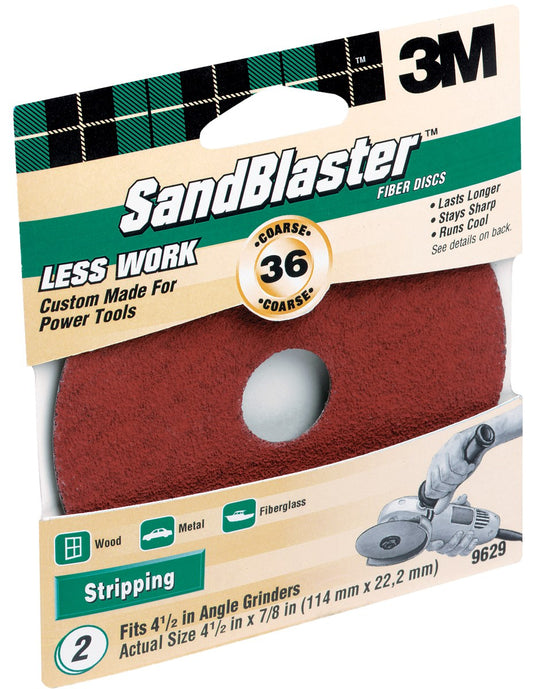 3M 9629 4-1/2" 36 Grit SandBlaster™  Fiber Sanding Discs