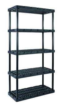 Gracious Living Knect-A-Shelf Black Resin 750 lbs. Capacity Shelving Unit 72 H x 36 W x 18 D in.