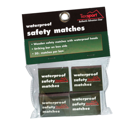 Texsport Black Waterproof Safety Matches 0.50 in. H X 1.25 in. W X 1.75 in. L 4 pk