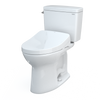 TOTO® Drake® WASHLET®+ Two-Piece Elongated 1.28 GPF Universal Height TORNADO FLUSH® Toilet with S500e Bidet Seat, 10 Inch Rough-In, Cotton White - MW7763046CEFG.10#01