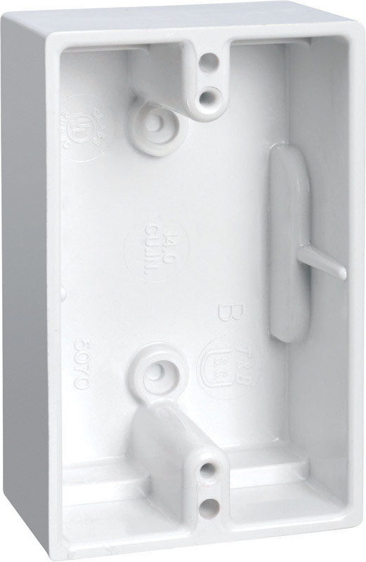 Carlon 4-1/2 in.   Rectangle Plastic 1 gang Surface Mount Box White